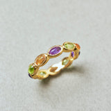 (マルチカラー/ gold) oval horizon CAB eternity ring