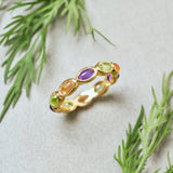 (マルチカラー/ gold) oval horizon CAB eternity ring