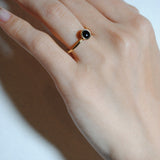 (ブラックオニキス/gold) hemisphere basic circle ring