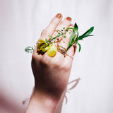 (ガーネット&シトリン＆ペリドット/gold) dot half eternity ring