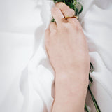 (マットローズクオーツ/gold) acorn ball ring