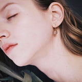 (ゴールデンルチルクオーツ/gold) acorn ball earring