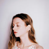 (マットローズクオーツ/gold) acorn ball earring