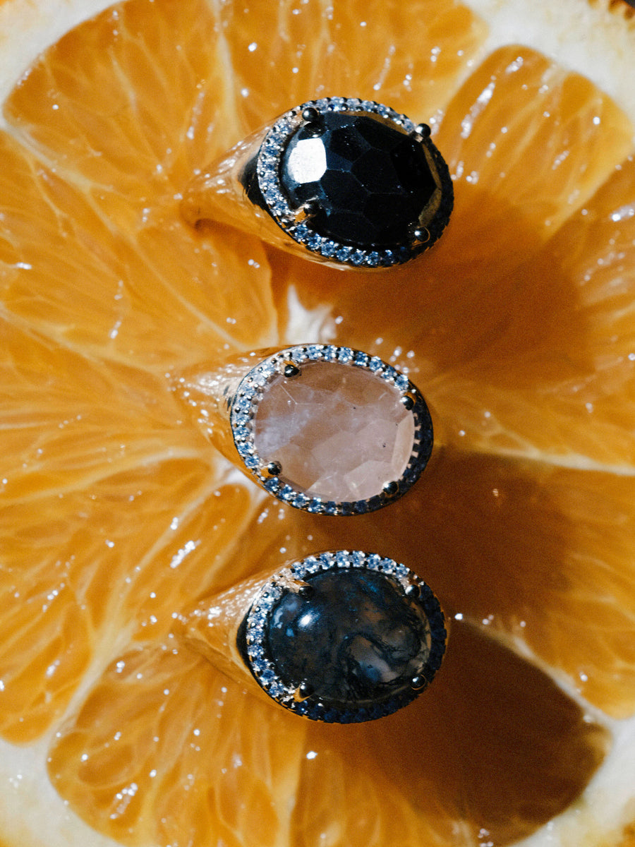 (ローズクオーツ/gold) marie ring