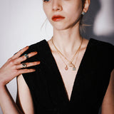 (レモンクリソプレーズ/silver) long heart rough ring