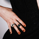 (レモンクリソプレーズ/silver) long heart rough ring