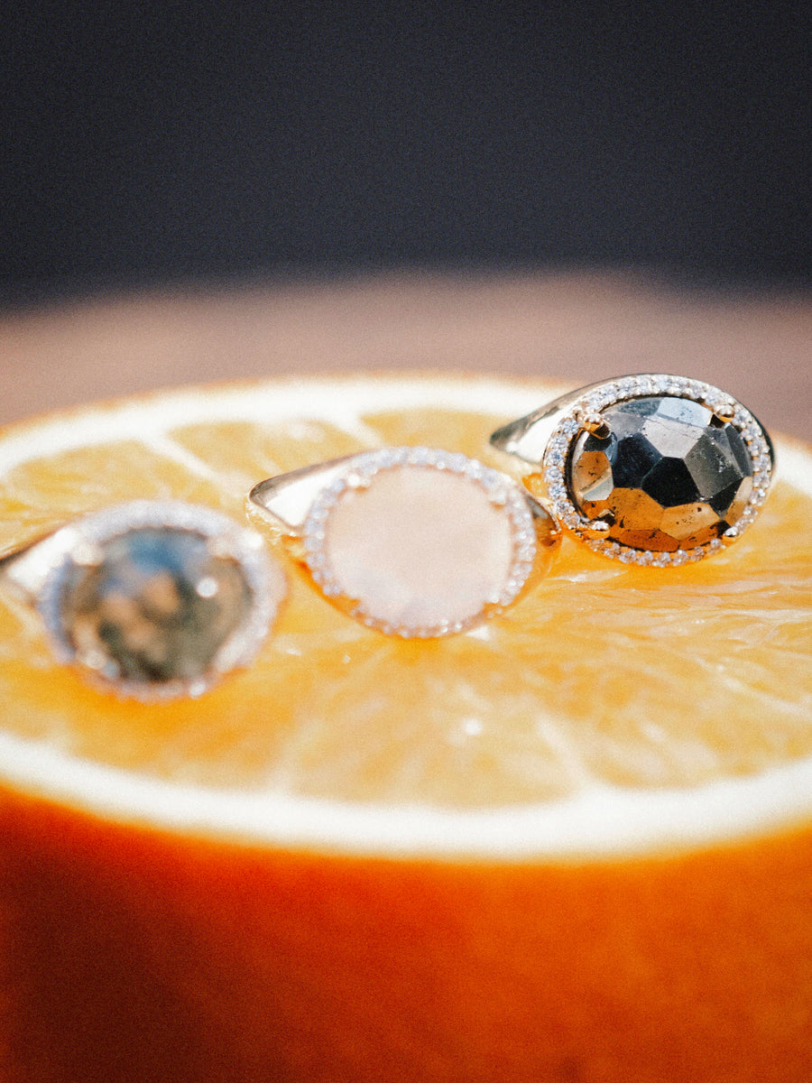 (ローズクオーツ/gold) marie ring