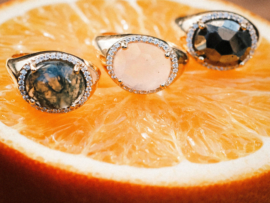(ローズクオーツ/gold) marie ring