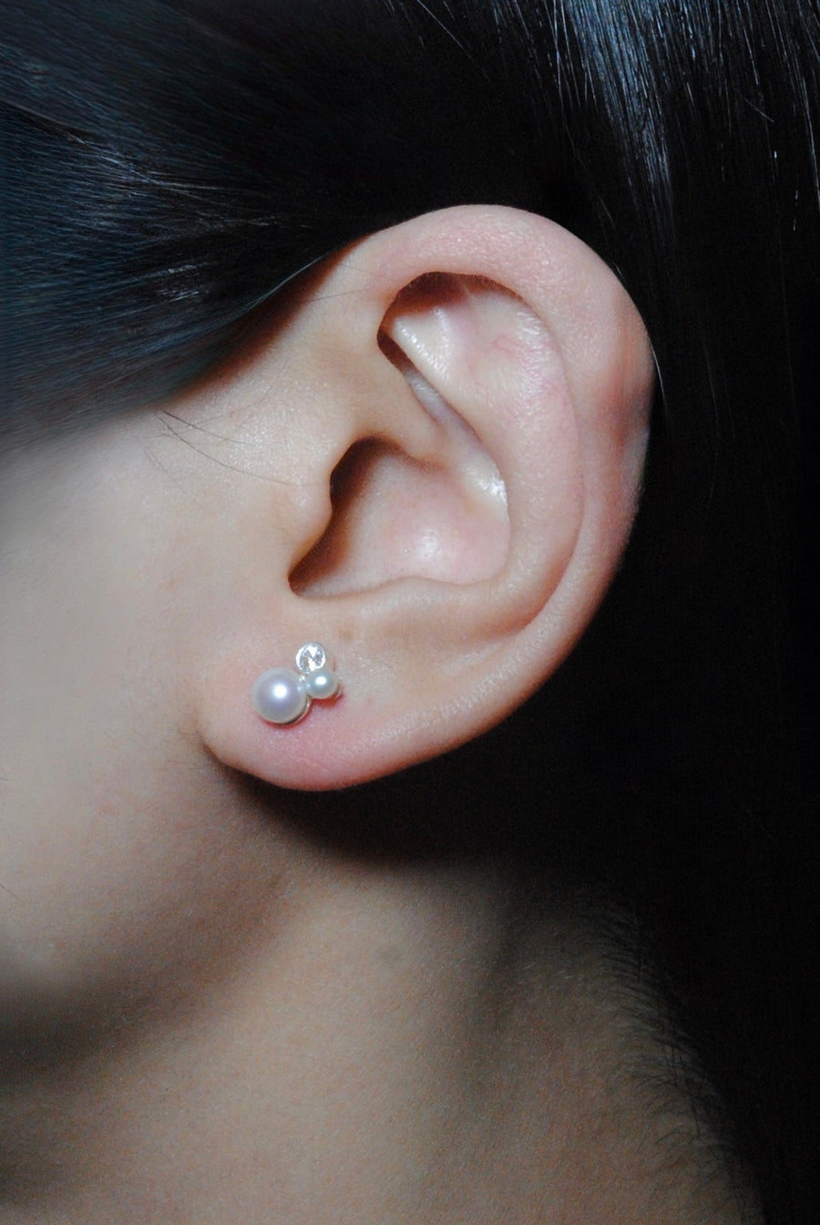 (パール_モアサナイト/silver) astra orbit  earring