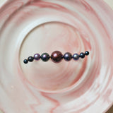 (ブラックパール/ gold ) waving pearl double finger ring