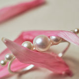 (パール/ silver ) waving pearl double finger ring