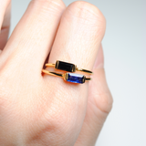 (ブルーサファイア/gold) mini rect boad ring