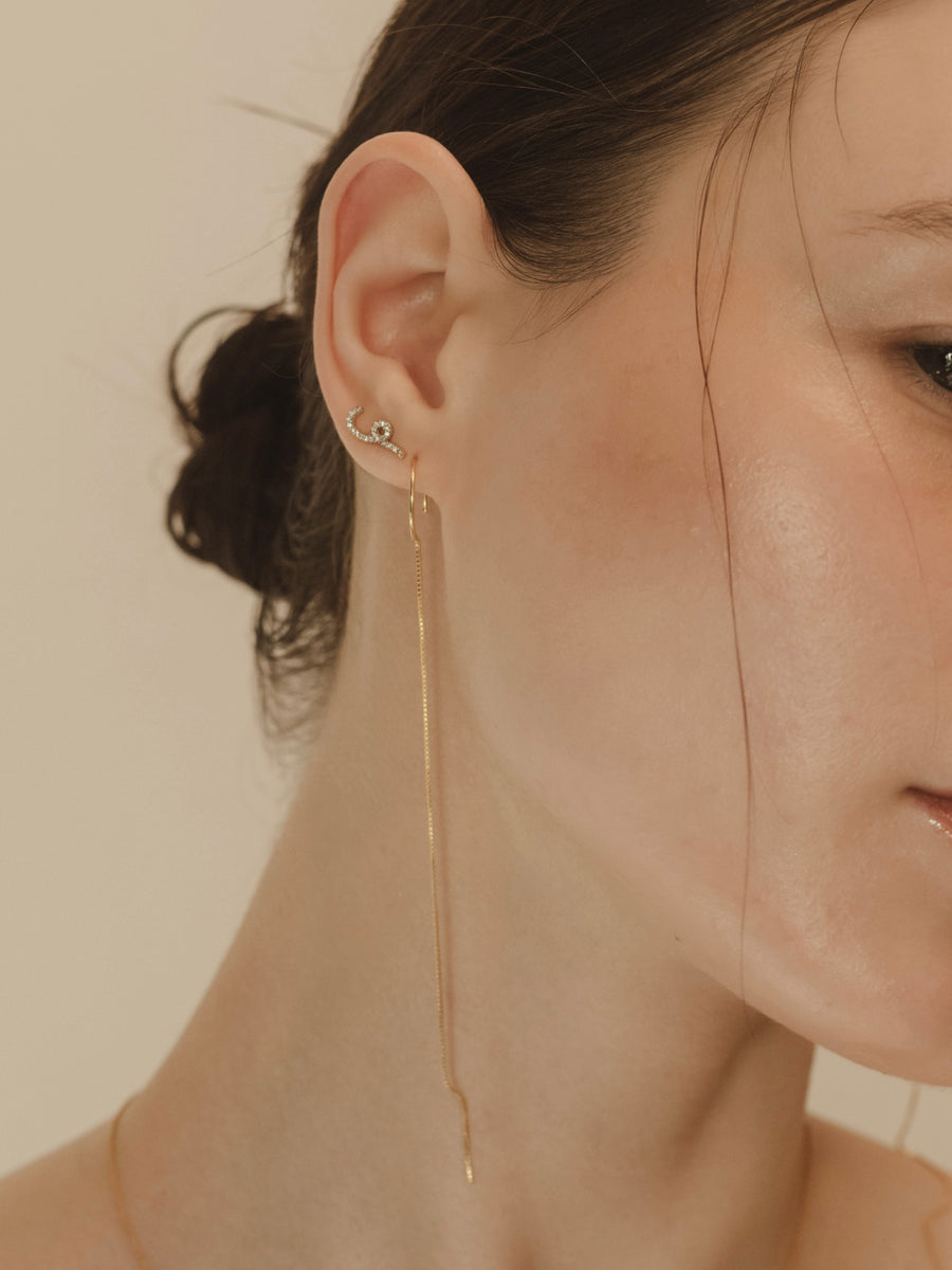 (モアサナイト/gold) mini drawing earring