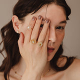 (マルチトルマリン/gold) oval horizon CAB eternity bracelet