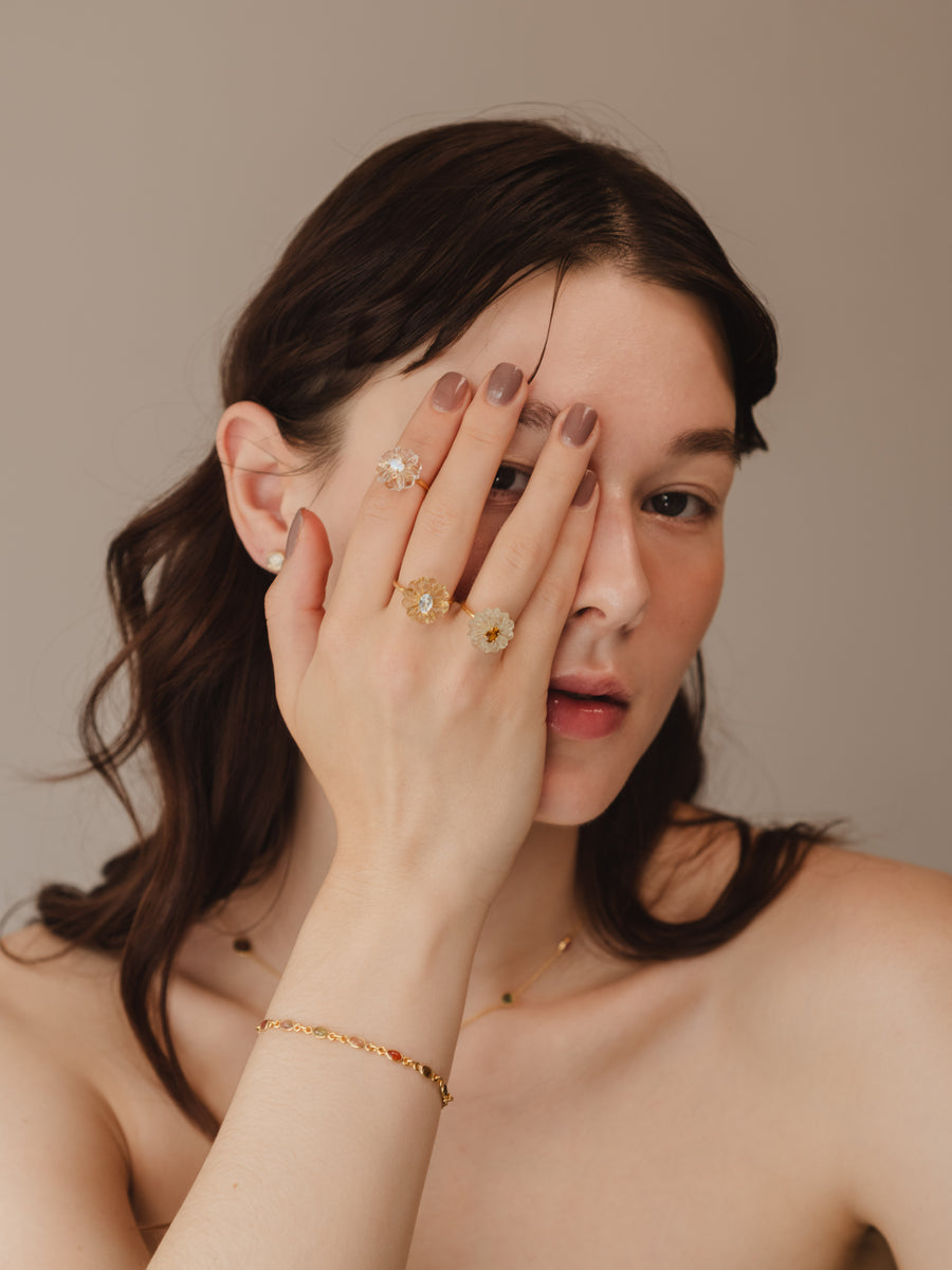 (マルチトルマリン/gold) oval horizon CAB eternity bracelet