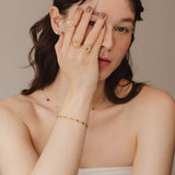 (プレナイト&ペトロトルマリン) flower carving ring