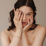 (マルチトルマリン/gold) oval horizon CAB eternity bracelet