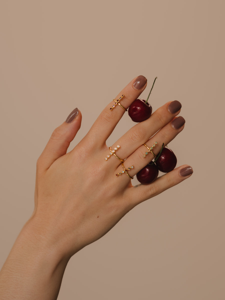 (ピンクトルマリン＆ガーネット＆アメジスト/gold) dotsn dots ring
