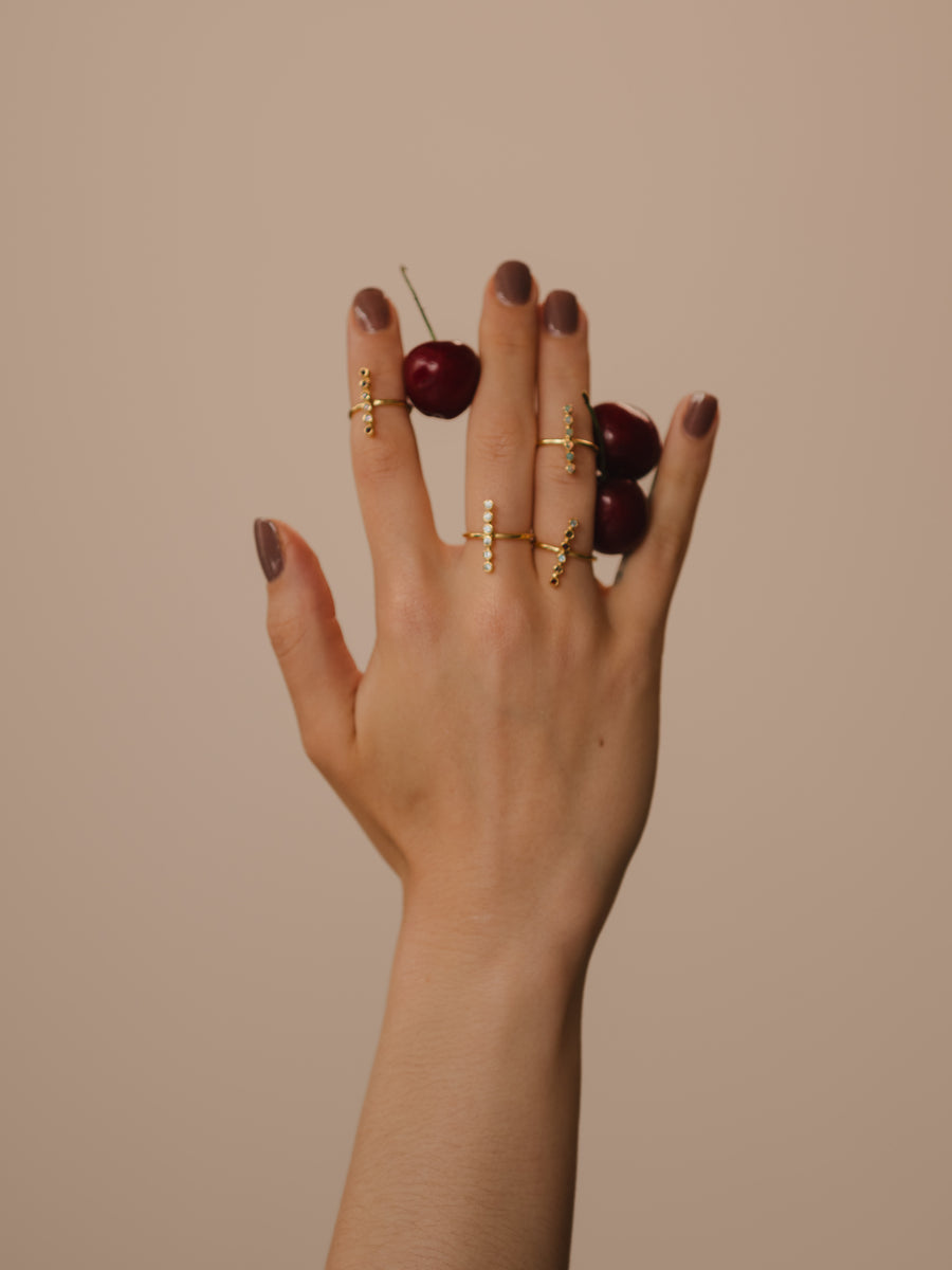 (ピンクトルマリン＆ガーネット＆アメジスト/gold) dotsn dots ring
