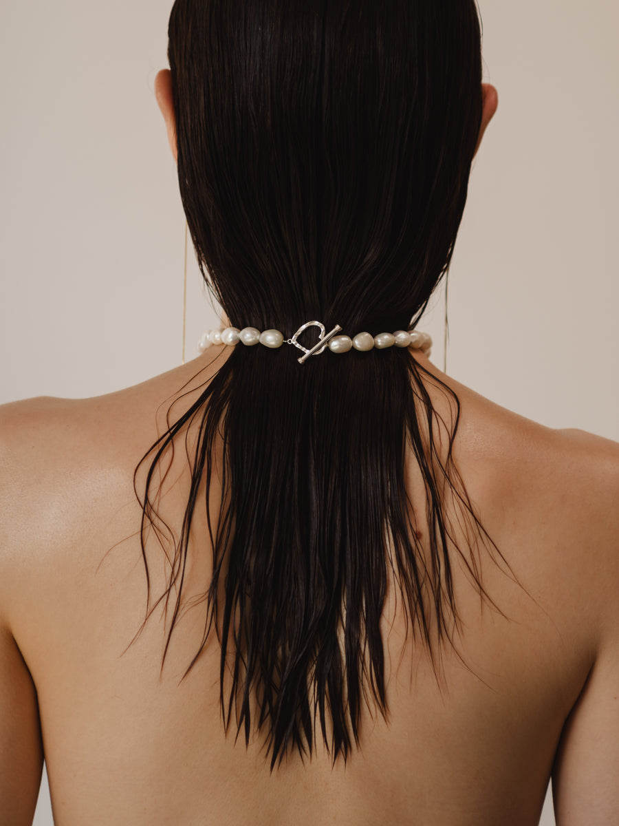 (パール/silver) heart mantel pearl necklace