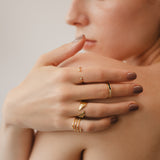 (ブラックオニキス&ホワイトトパーズ/GOLD)bi-color 3way square eternity ring