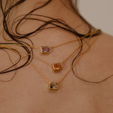 (ピンクアメジスト/gold) octagon tile necklace