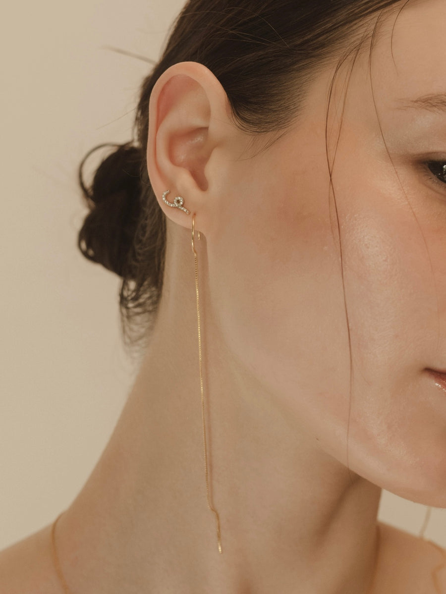 (silver) skinny chain earring