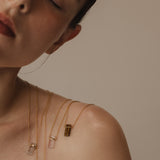 (ゴールデンルチルインクオーツ/gold) rect bandage necklace