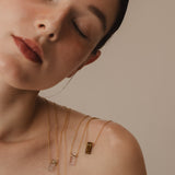 (ゴールデンルチルインクオーツ/gold) rect bandage necklace