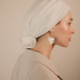 (マザーオブパール_クリスタル/silver) shell heart  earring