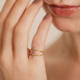(プレナイト/gold) rect bandage ring