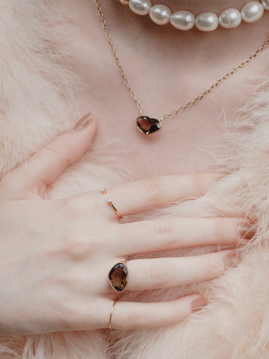 (Crystal/silver): Ms.heart necklace