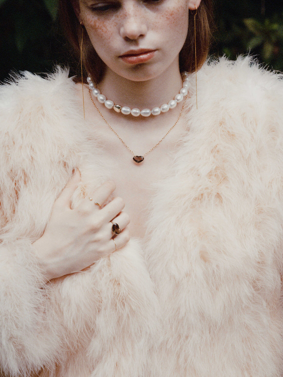 (Crystal/silver): Ms.heart necklace