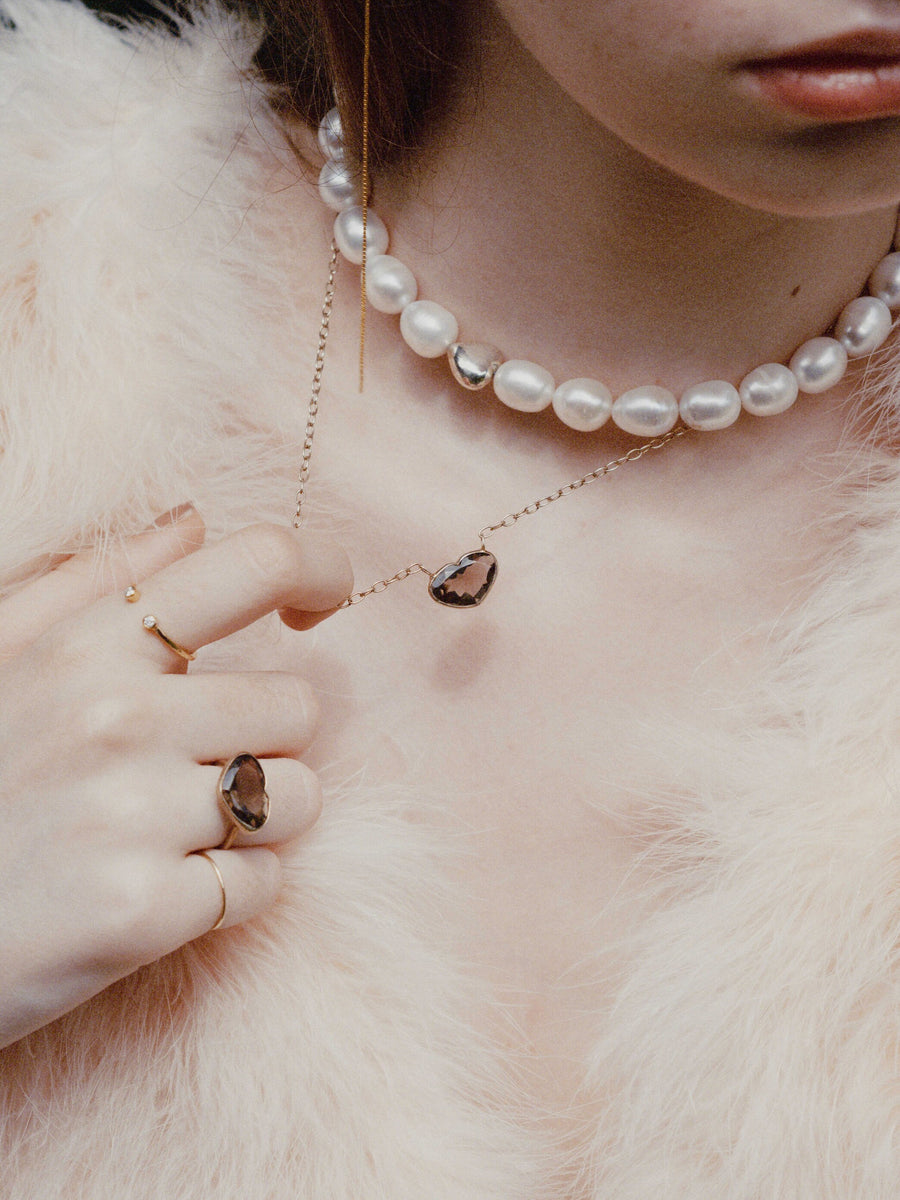 (Crystal/silver): Ms.heart necklace