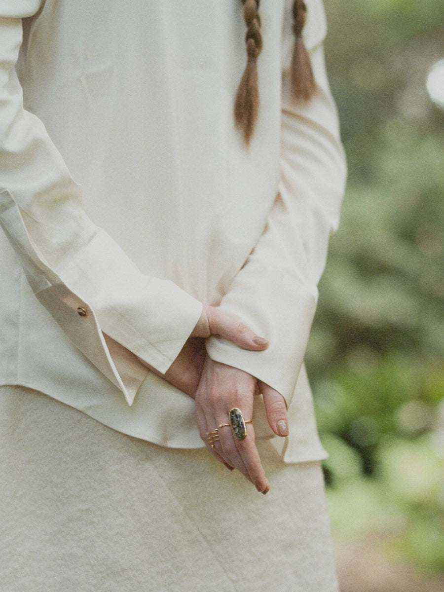 (タートルジャスパー/gold) eleve grace  ring