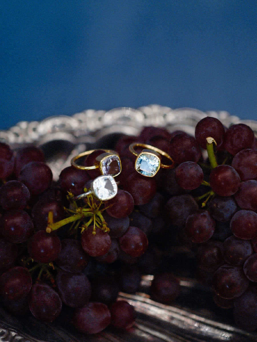 (クリスタル/silver) corn cave cushion ring