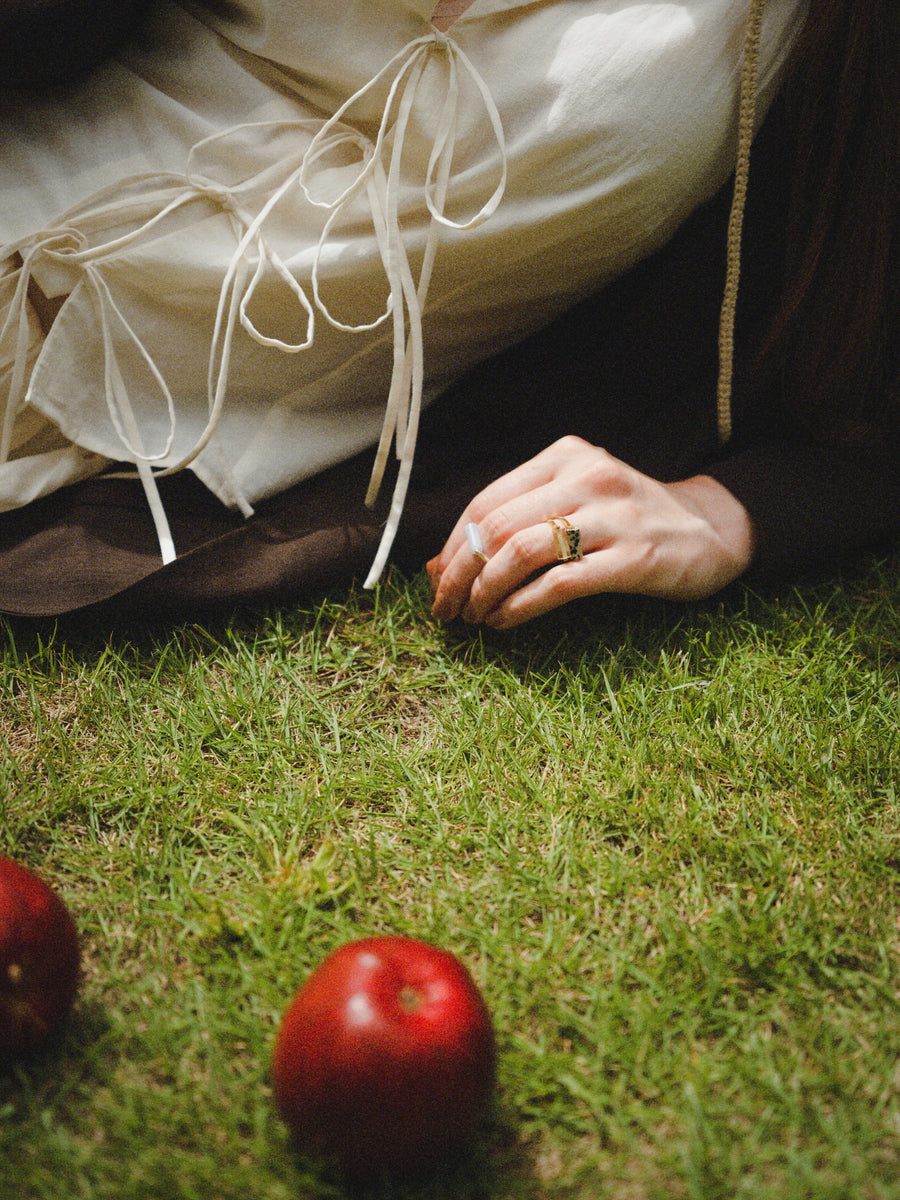 (ダルメシアンジャスパー/gold) rolling ring