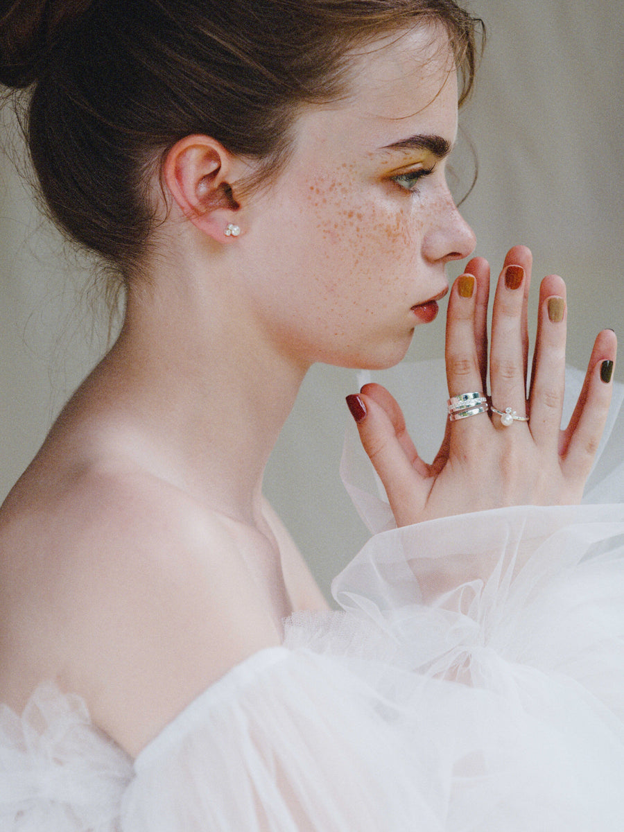 (モアサナイト/silver) cocoon gentle pave ring