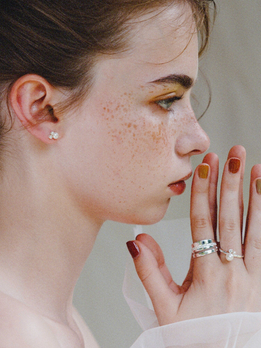 (パール_モアサナイト/silver) astra orbit  earring