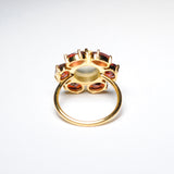 (ガーネット&レモンクオーツ/gold) camellia ring