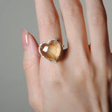 (レモンクオーツ/silver) heart 4 u ring