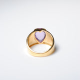 (ラベンダーアメジスト/gold) long heart rough ring