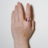 (ラベンダーアメジスト/gold) long heart rough ring