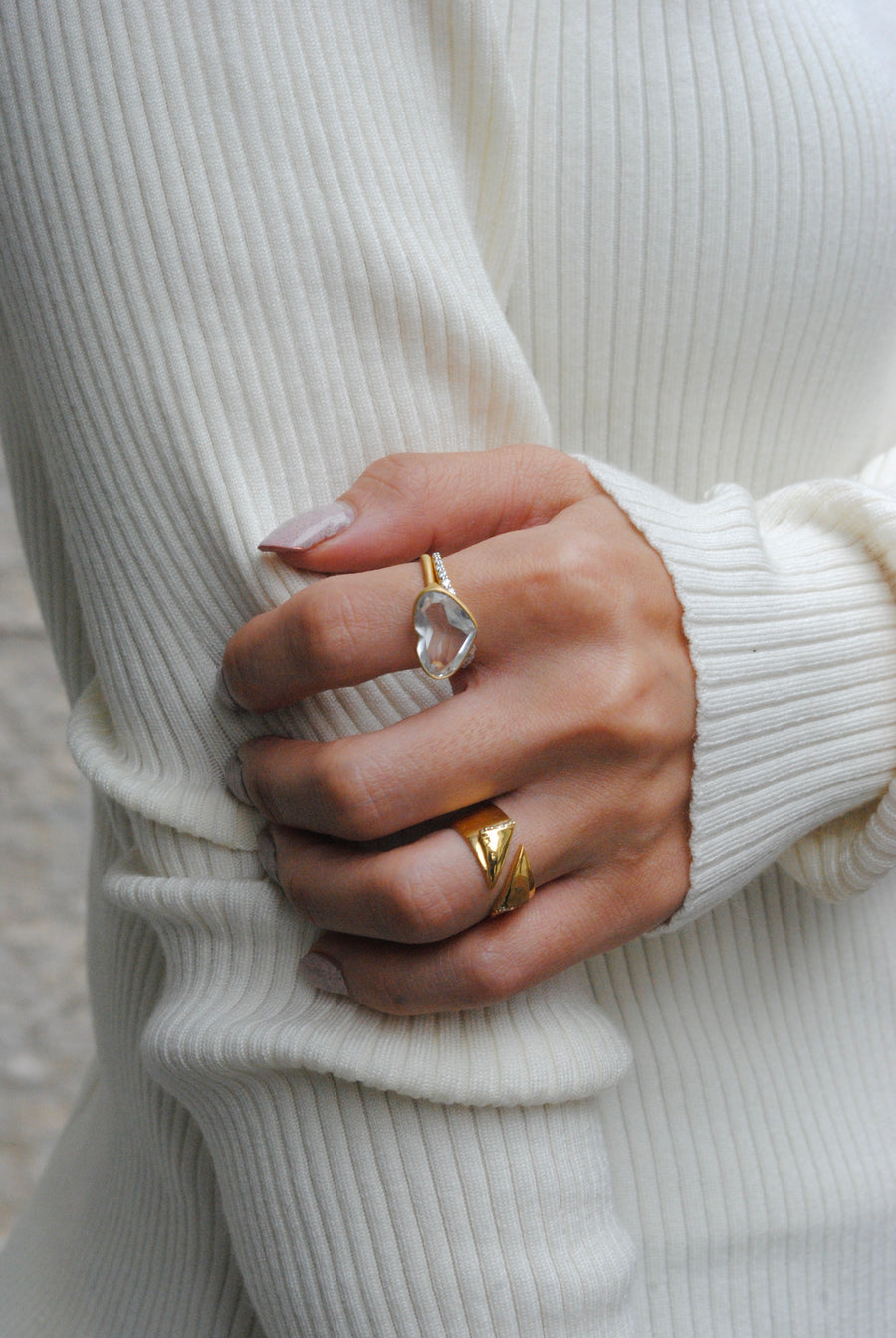 (クリスタル/gold) Ms.heart ring