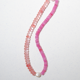 (ピンククオーツ/ストロベリークオーツ) 2way playful rosary necklace #001