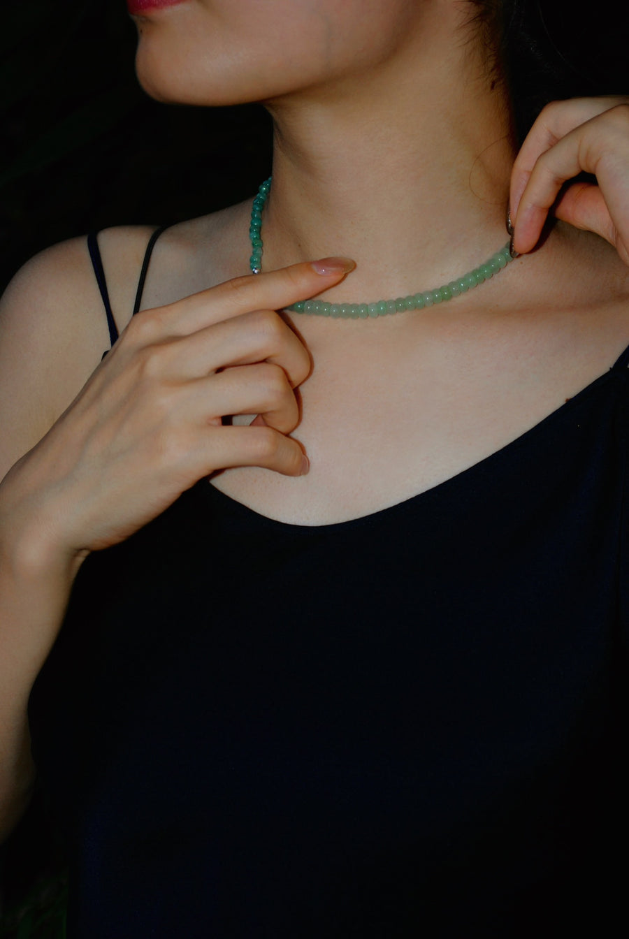 (グリーンアベンチュリン_ブルーカルセドニー) 2way playful rosary necklace