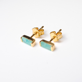 (アマゾナイト/gold) mini rect boad earring