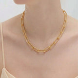 (モンタナアゲート/gold) horn mantel chain  necklace
