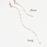 (パール・モアサナイト/silver) 2way baby pearl pierced earring