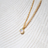 (エチオピアンオパール/gold-silver) birth pinky necklace【10月誕生石】